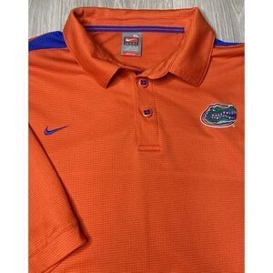 Vintage Nike Team University of Florida Polo Shirt Mens XL Orange UF Gators Logo